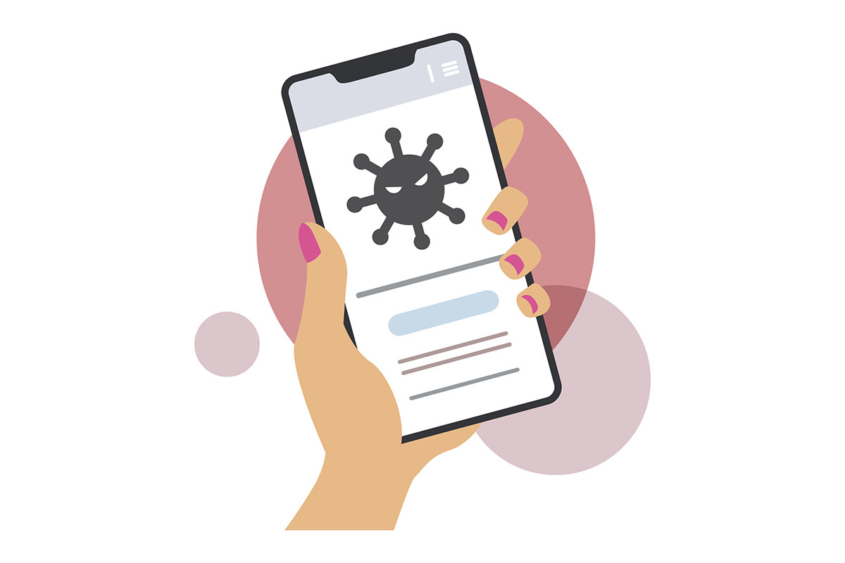 iPhoneにウィルスが侵入してしまったイメージ画像