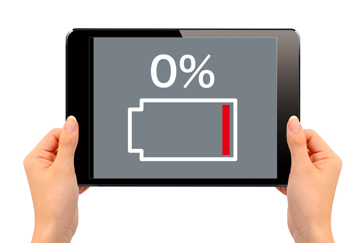 iPadのバッテリーがなくなってしまったイメージ画像