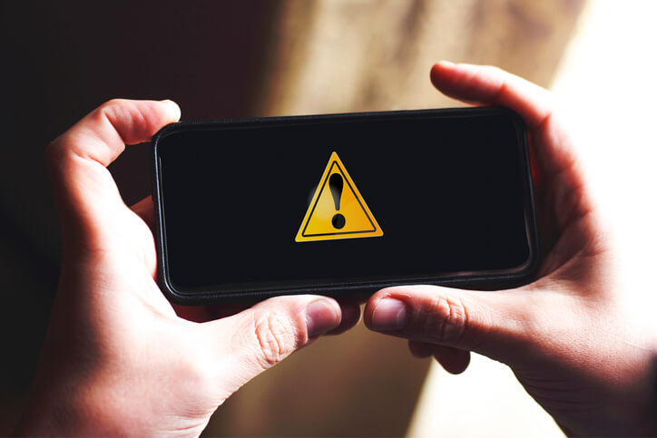 スマホ画面に！マーク