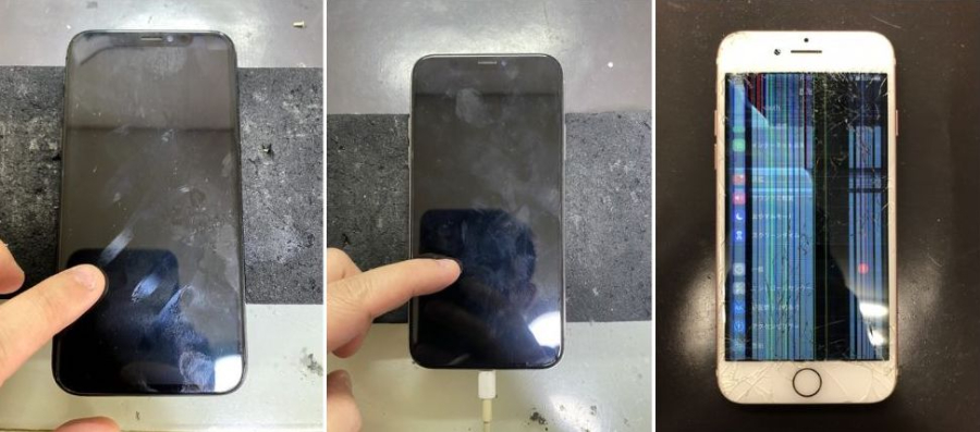 画面が暗転・液晶不良を起こしたiPhone