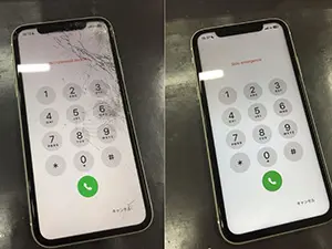 画面が割れてしまったiPhone 11
