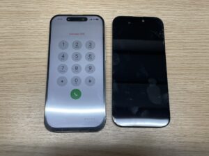 新しい画面パネルへ交換されタッチ操作も快適にできるようになったiPhone16Pro