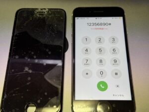 iPhoneSE3画面交換後関内