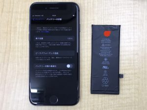 iPhone8 バッテリー交換修理