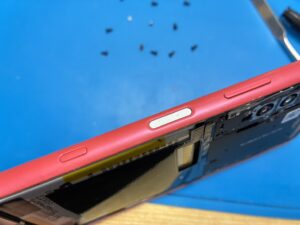 Xperia 10 III本体の側面にある、外から見た電源ボタン(指紋認証センサー)のアップ