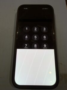 iPhone 15 Pro 画面半分が白く光っている