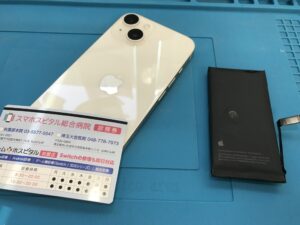 iPhone14 バッテリー交換後 背面正常状態