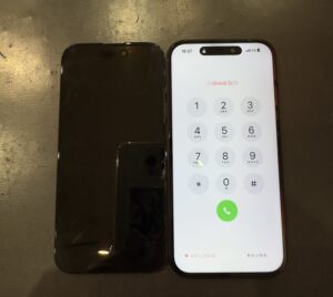枚方市山之上よりiPhone15の液晶画面の交換修理のご依頼