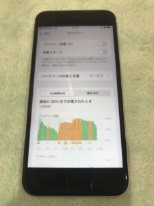 バッテリー交換前のiPhone SE2