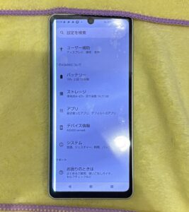修理前のAQUOS Sense8の状態