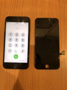 画面交換修理後のiPhoneSE2