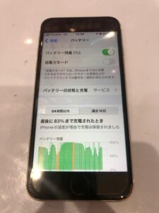 バッテリー交換修理前のiPhoneSE2