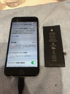 バッテリー交換修理後のiPhoneSE2