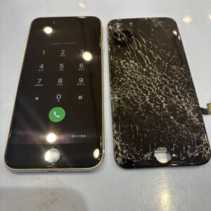 修理後のiPhoneSE3の状態