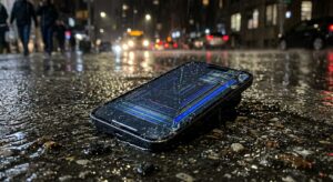 枚方、iPhone、水没