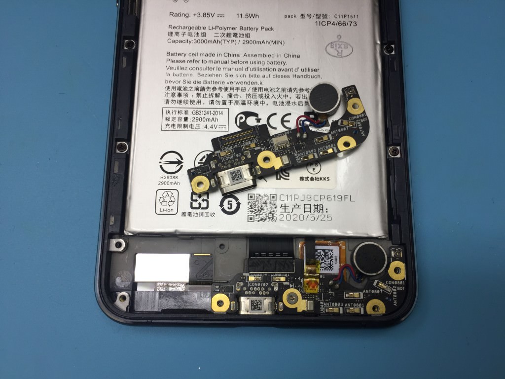 Zenfone 3(ZE520KL) 充電できない　ドックコネクタ 充電口交換修理