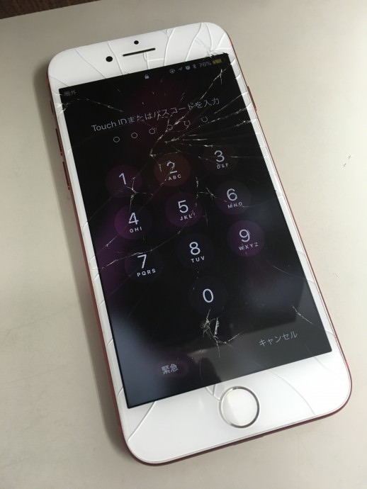 iPhone 7 PRODUCT RED 画面交換 スマホスピタル熊本店